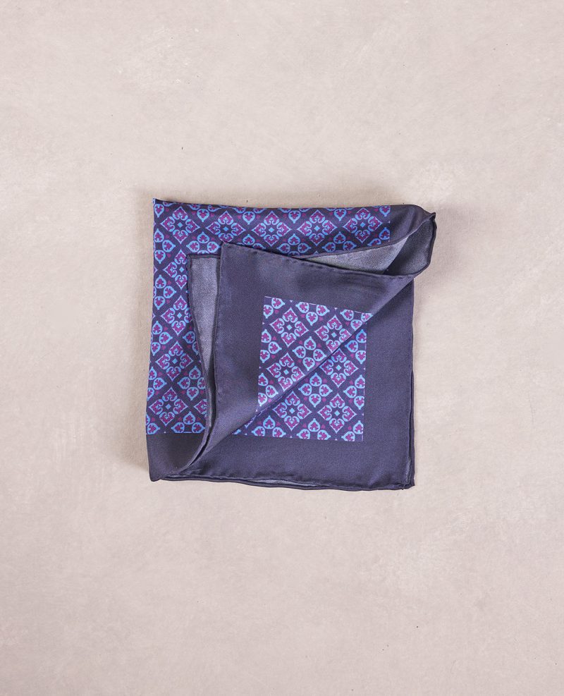 TheAmpio FloralMotifSilkPocketSquare Blue Purple 02