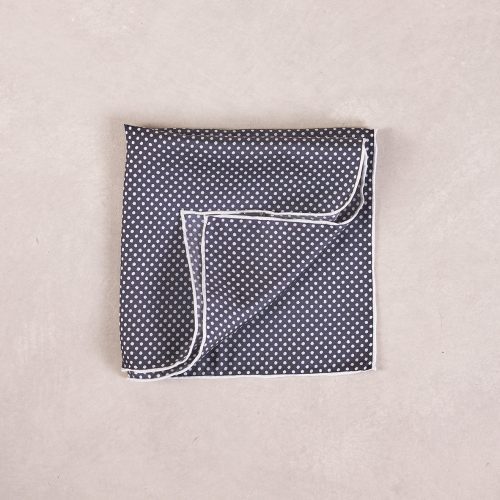 TheAmpio PinDotSilkPocketSquare Black White 02