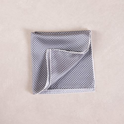 TheAmpio PinDotSilkPocketSquare Grey White 02