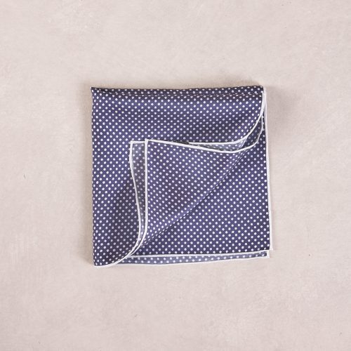 TheAmpio PinDotSilkPocketSquare Navy White 02