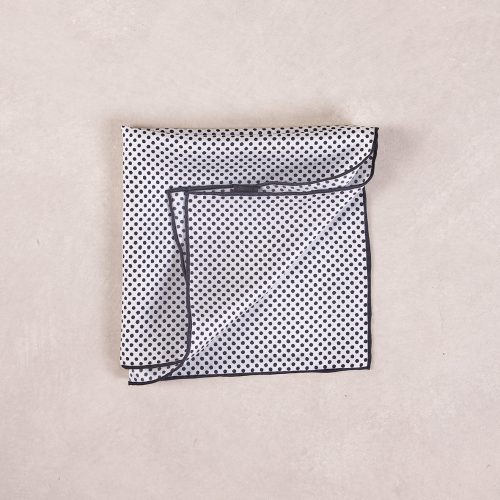 TheAmpio PolkaDotSilkPocketSquare Black 02