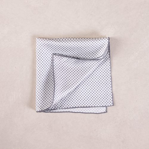 TheAmpio PolkaDotSilkPocketSquare Grey 02