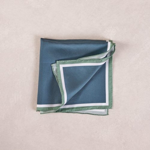 TheAmpio SolidDoubleBorderSilkPocketSquare GreenHaze 02