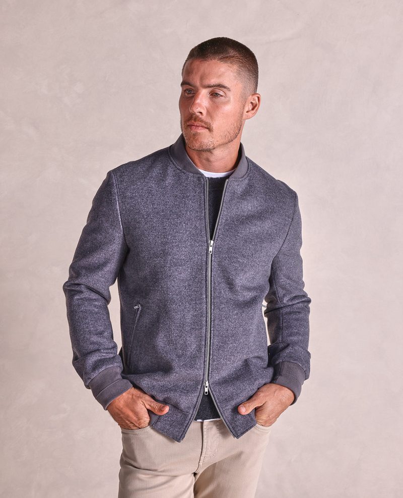 TheBristol WoolCashmereBomberJacket Gray 01