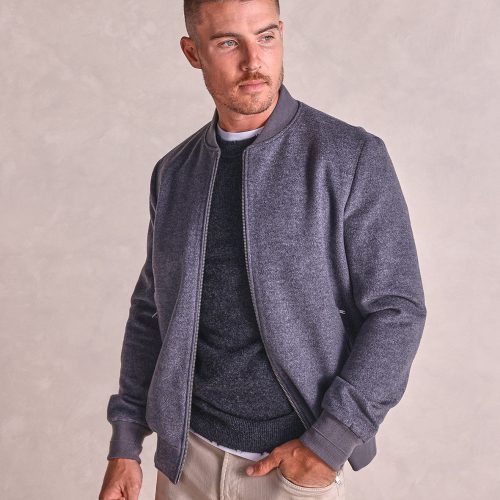 TheBristol WoolCashmereBomberJacket Gray 02