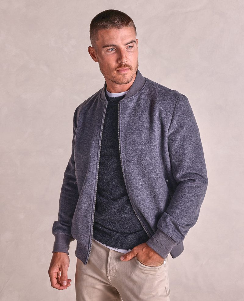 TheBristol WoolCashmereBomberJacket Gray 02