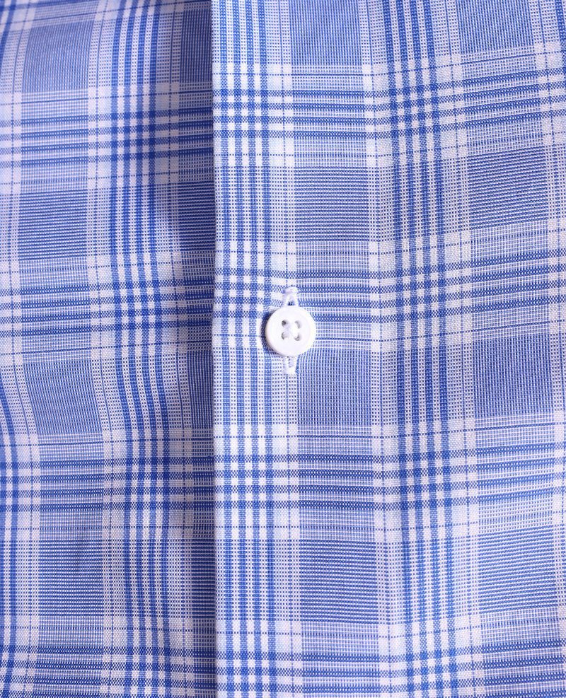 TheBrookes SuitingCheckDressShirt Blue 03