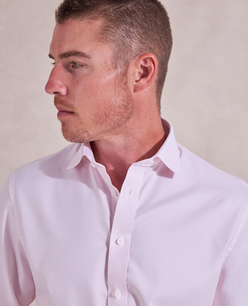 TheBrookes ThomasMasonMicroCheckJourneyDressShirt Pink 02