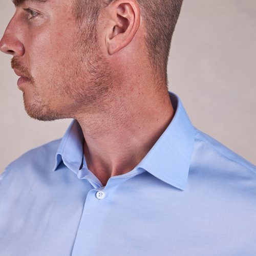 TheBrookes TwillSolidDressShirt Blue 02