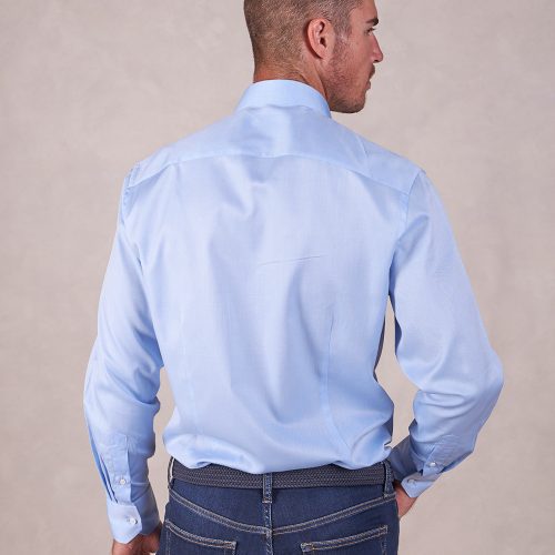 TheBrookes TwillSolidDressShirt Blue 05