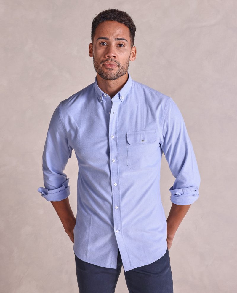 TheDeanBD LSBrushedOxfordShirt Blue 01