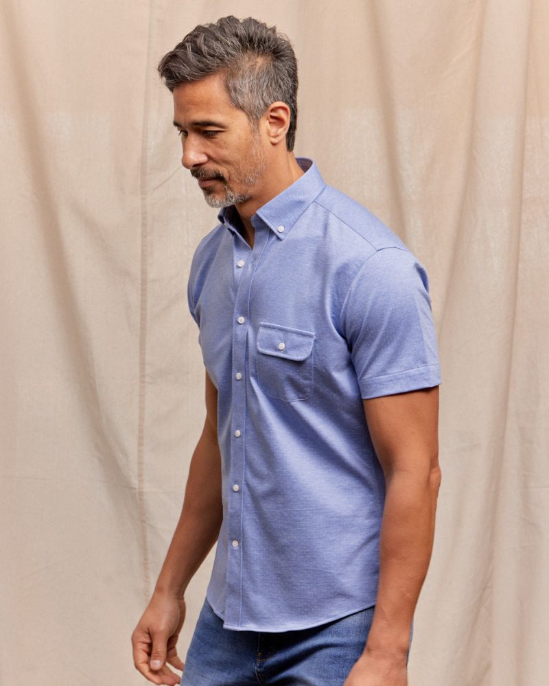 TheDeanBD SSKnitShirt LightBluePrint Blue Print RYE51 June2024 On model 4427