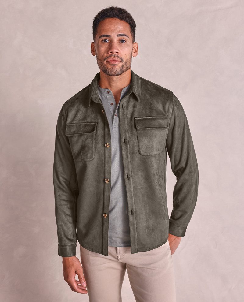 TheDrummond MicrosuedeChoreJacket Olive 01