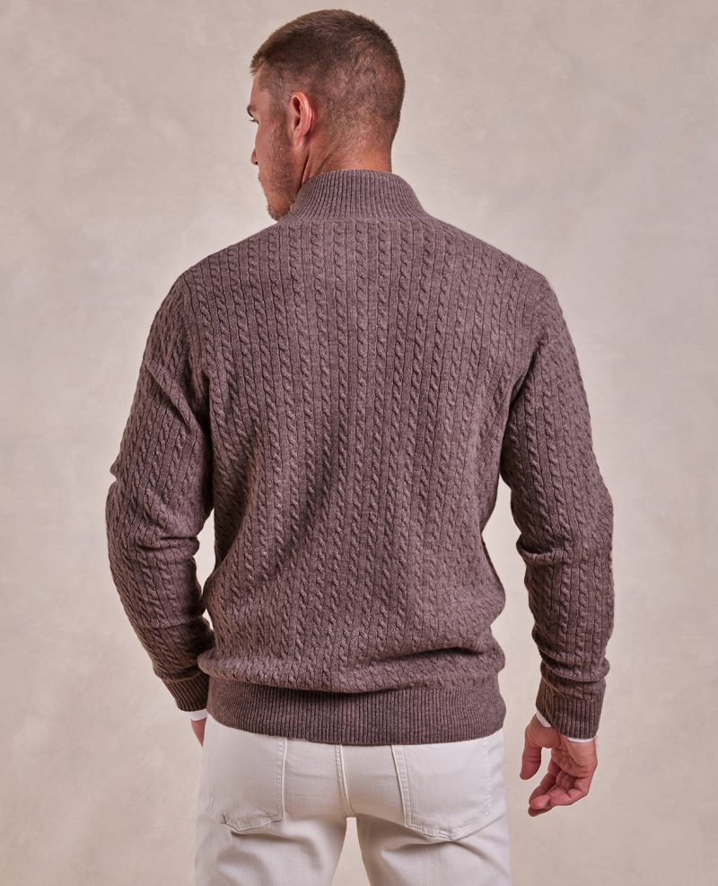 TheEmerson CashmereCableKnitButton UpSweater DeepFawn 06