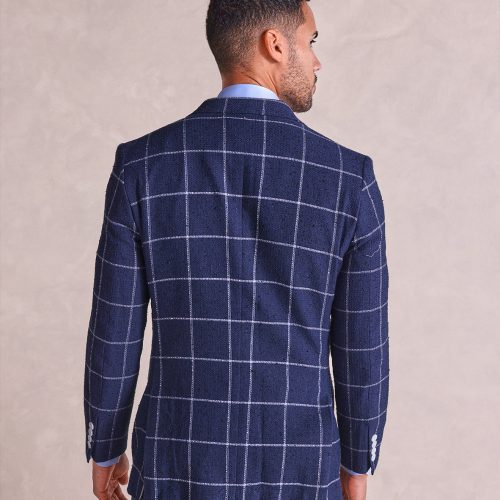 TheGeorge TexturedWindowpaneSoftJacket NavyBlue 07