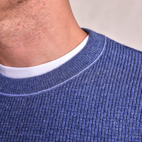 TheHeath Wool CashmereWaffleKnitSweater BlueHeather 03