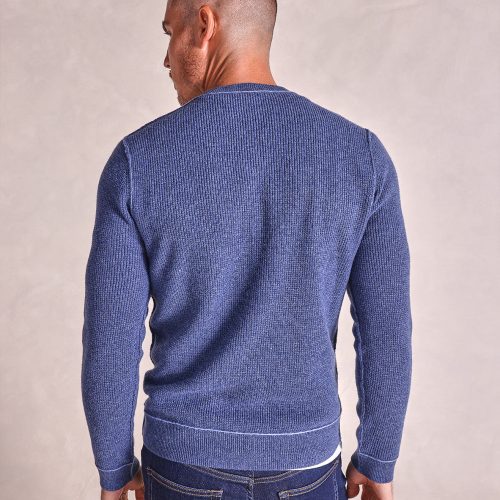 TheHeath Wool CashmereWaffleKnitSweater BlueHeather 06