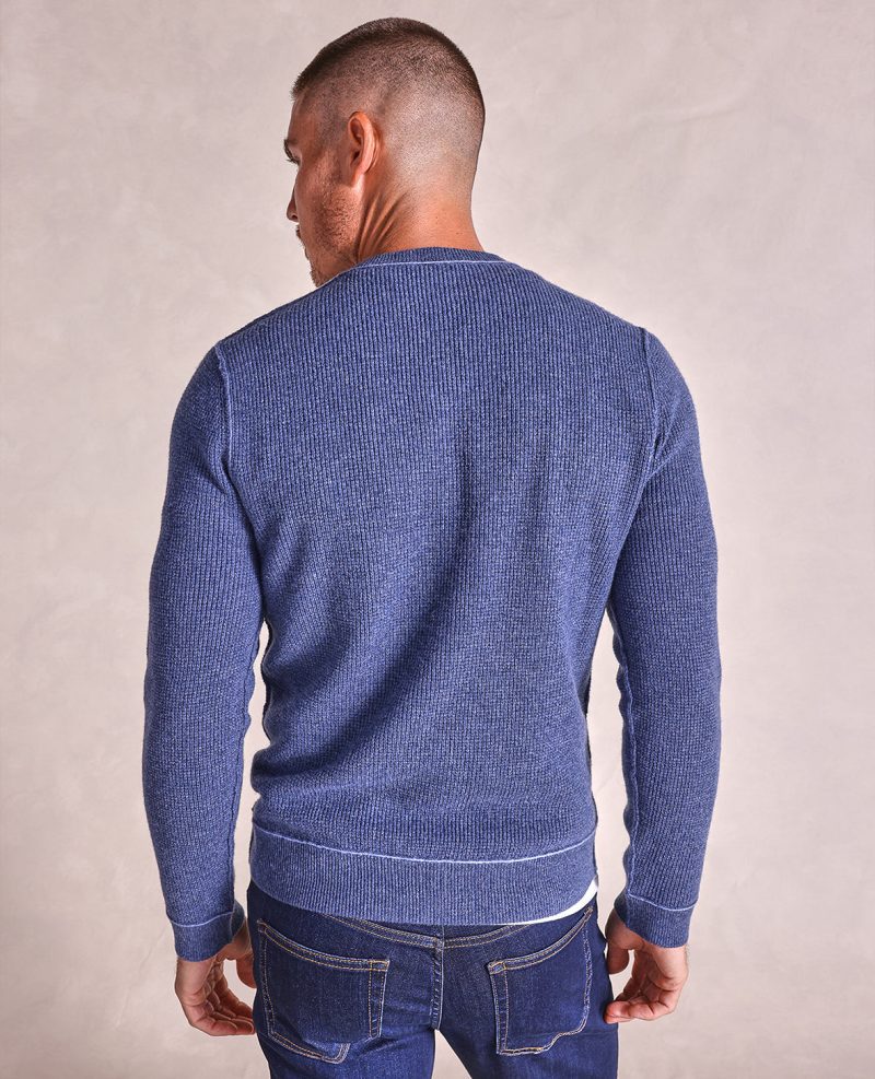 TheHeath Wool CashmereWaffleKnitSweater BlueHeather 06