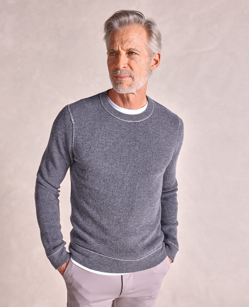 TheHeath Wool CashmereWaffleKnitSweater GreyHeather 01