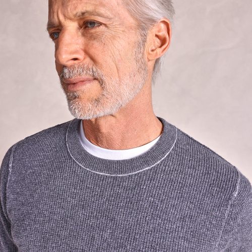 TheHeath Wool CashmereWaffleKnitSweater GreyHeather 02