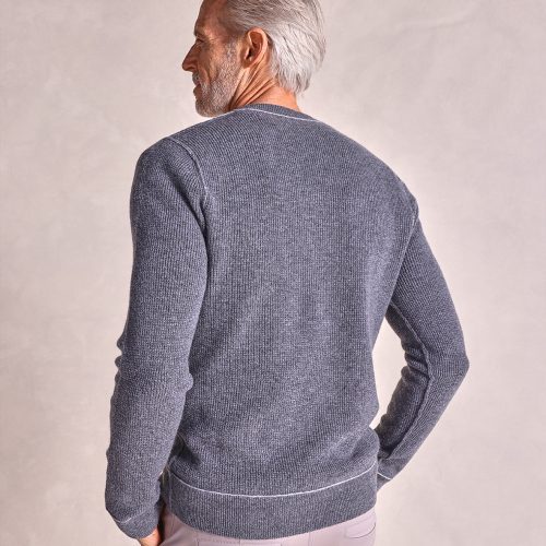 TheHeath Wool CashmereWaffleKnitSweater GreyHeather 06