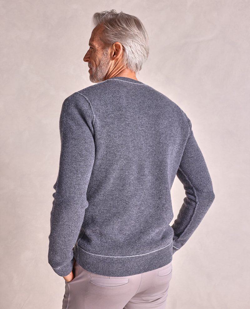 TheHeath Wool CashmereWaffleKnitSweater GreyHeather 06