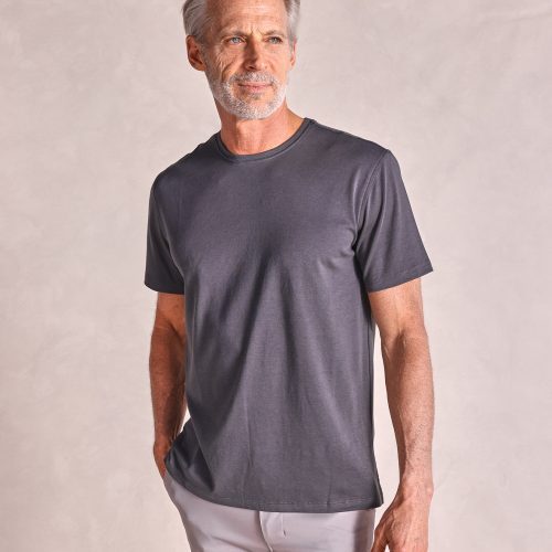 The Luxe Supima - Crew Neck SS Tee - Charcoal