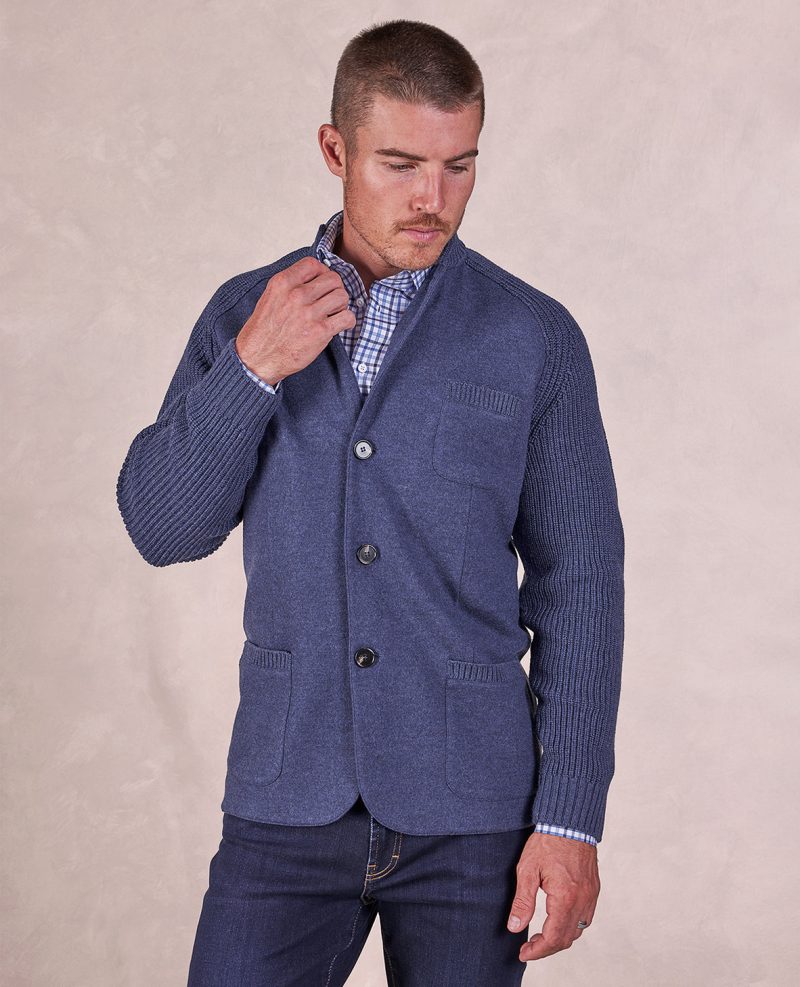 TheMilano WeekenderKnitJacket Blue 01