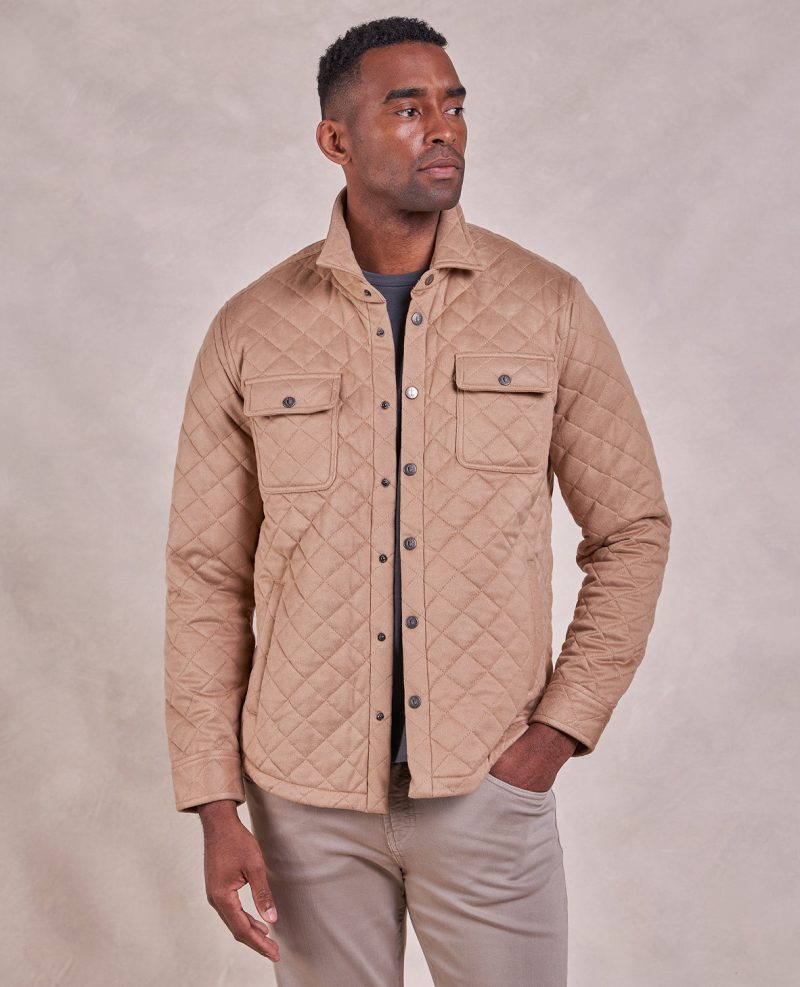 ThePike QuiltedShirtJacket Camel 01