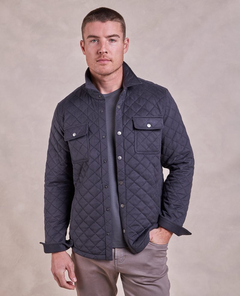 ThePike QuiltedShirtJacket Charcoal 01