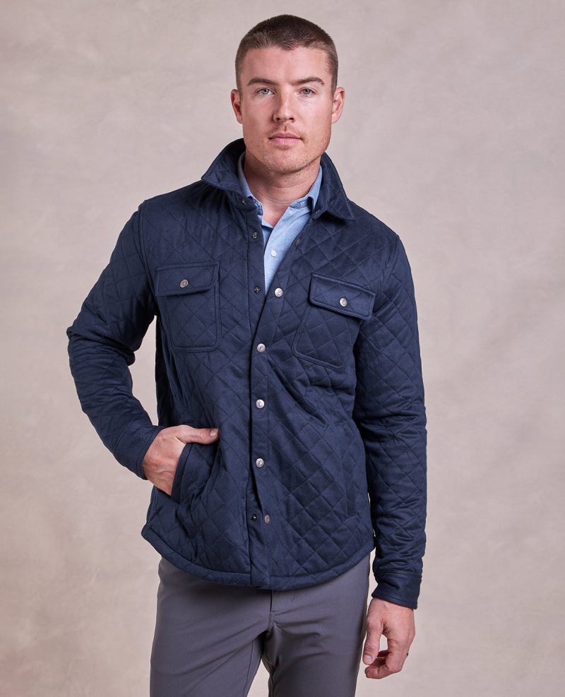 ThePike QuiltedShirtJacket Navy 01