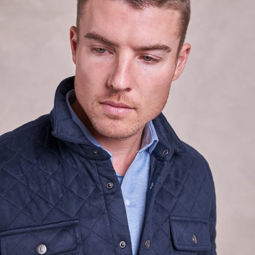 ThePike QuiltedShirtJacket Navy 02