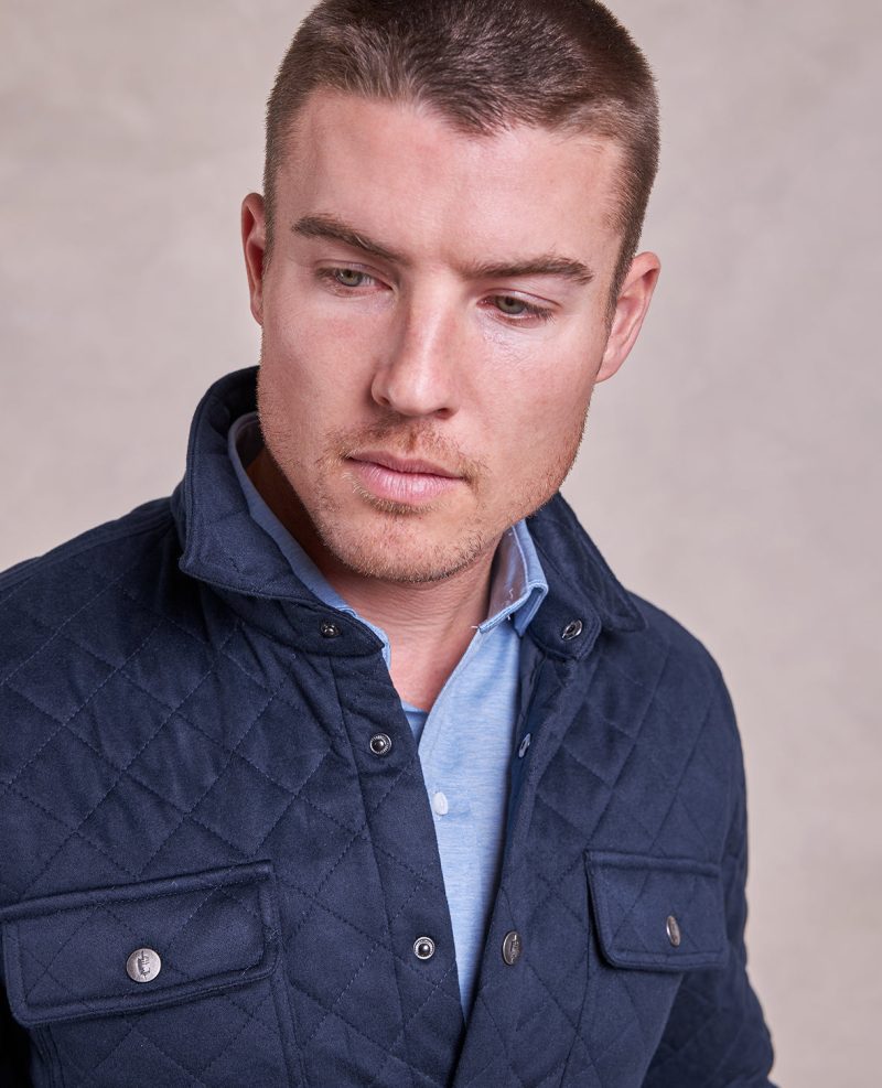 ThePike QuiltedShirtJacket Navy 02