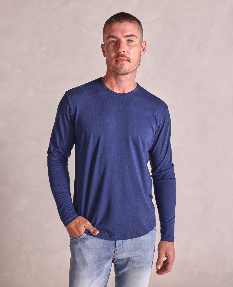 TheReid EcoFriendlyLSCrewNeckTee Navy 01