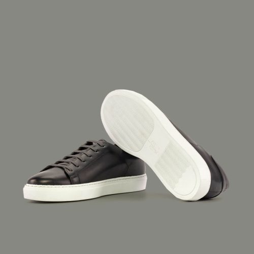 TheRhodes BurnishedLeatherSneaker Charcoal 03