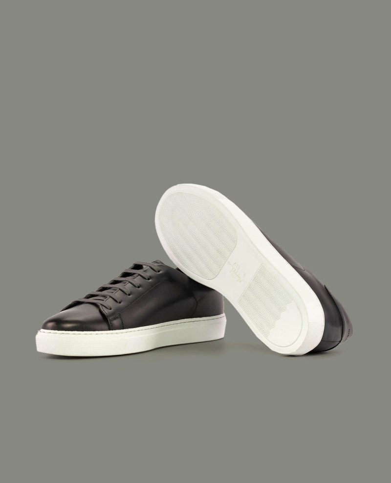 TheRhodes BurnishedLeatherSneaker Charcoal 03