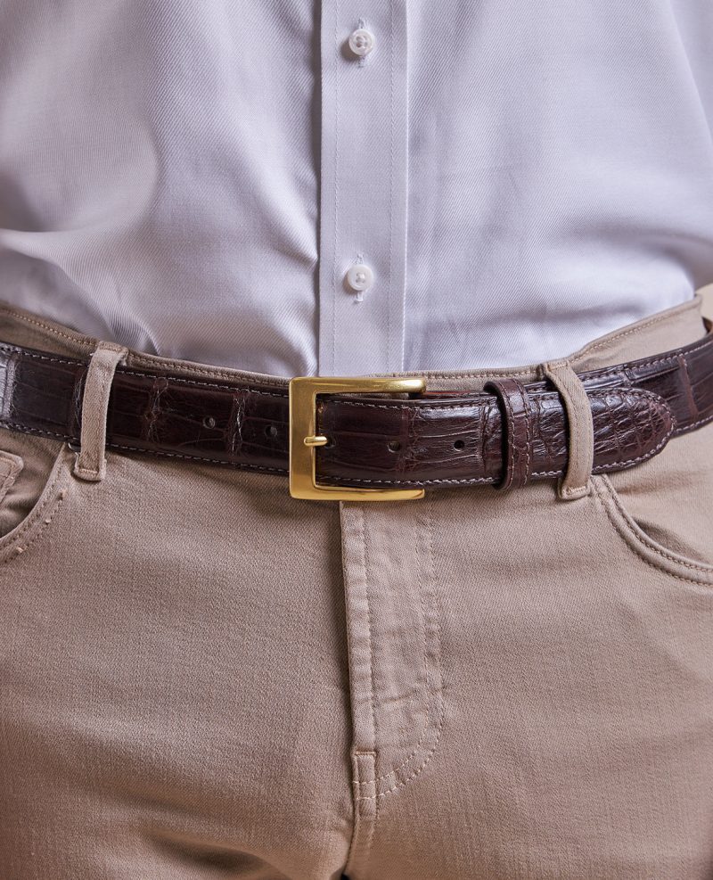 TheRye51AmericanAlligatorBelt MatteBrown 01