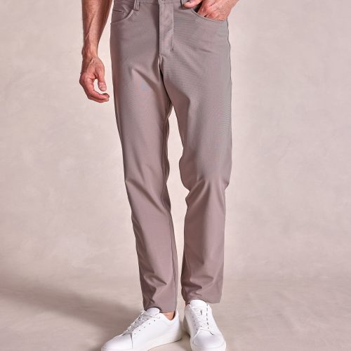 The Voyager - Performance Knit 5-Pocket Pant - Taupe