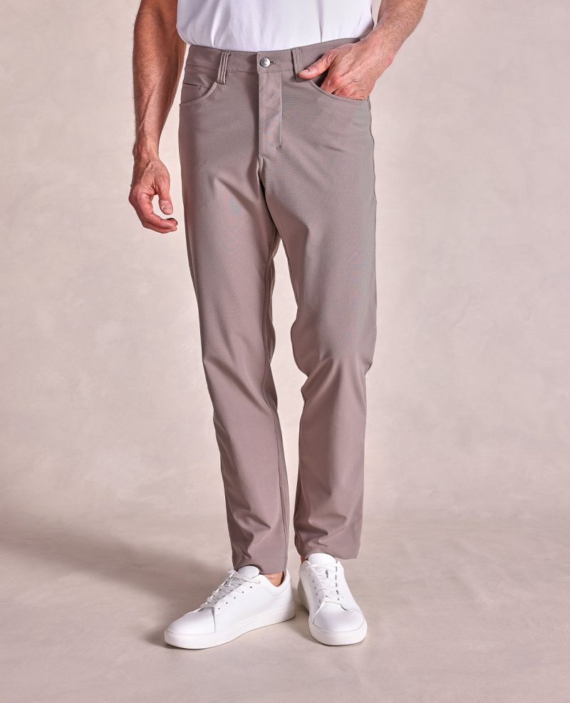 TheVoyager PerformanceKnit5PocketPant Taupe 01