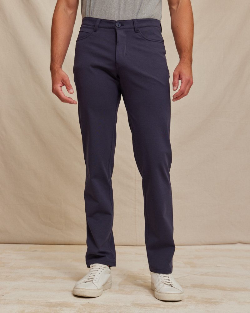 The Voyager Performance 5 Pocket Pant New Navy RYE51 PDP August2024 VoyagerPolo 4034