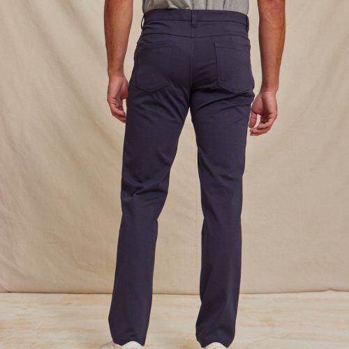 The Voyager Performance 5 Pocket Pant New Navy RYE51 PDP August2024 VoyagerPolo 4049